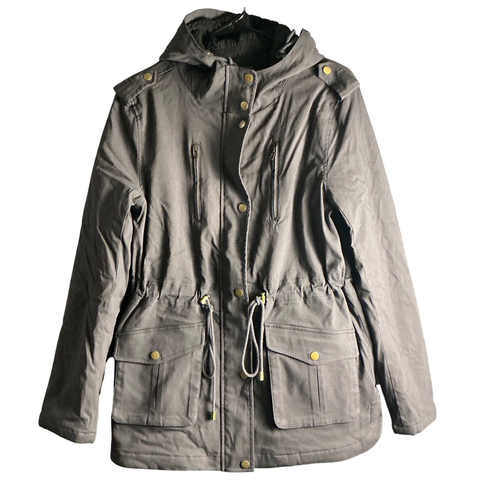 Women’s Gray Utility Jacket with Hood